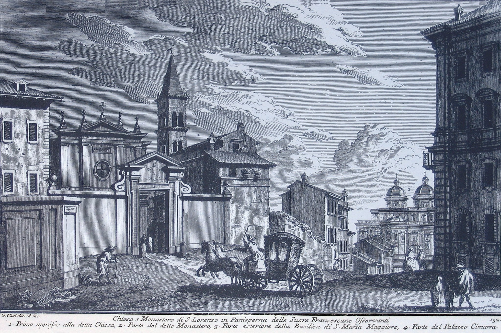 S.Lorenzo in Panisperna, incisione di Giuseppe Vasi, 1756. 